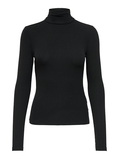 Only Sille Roll Neck Top, Sort 